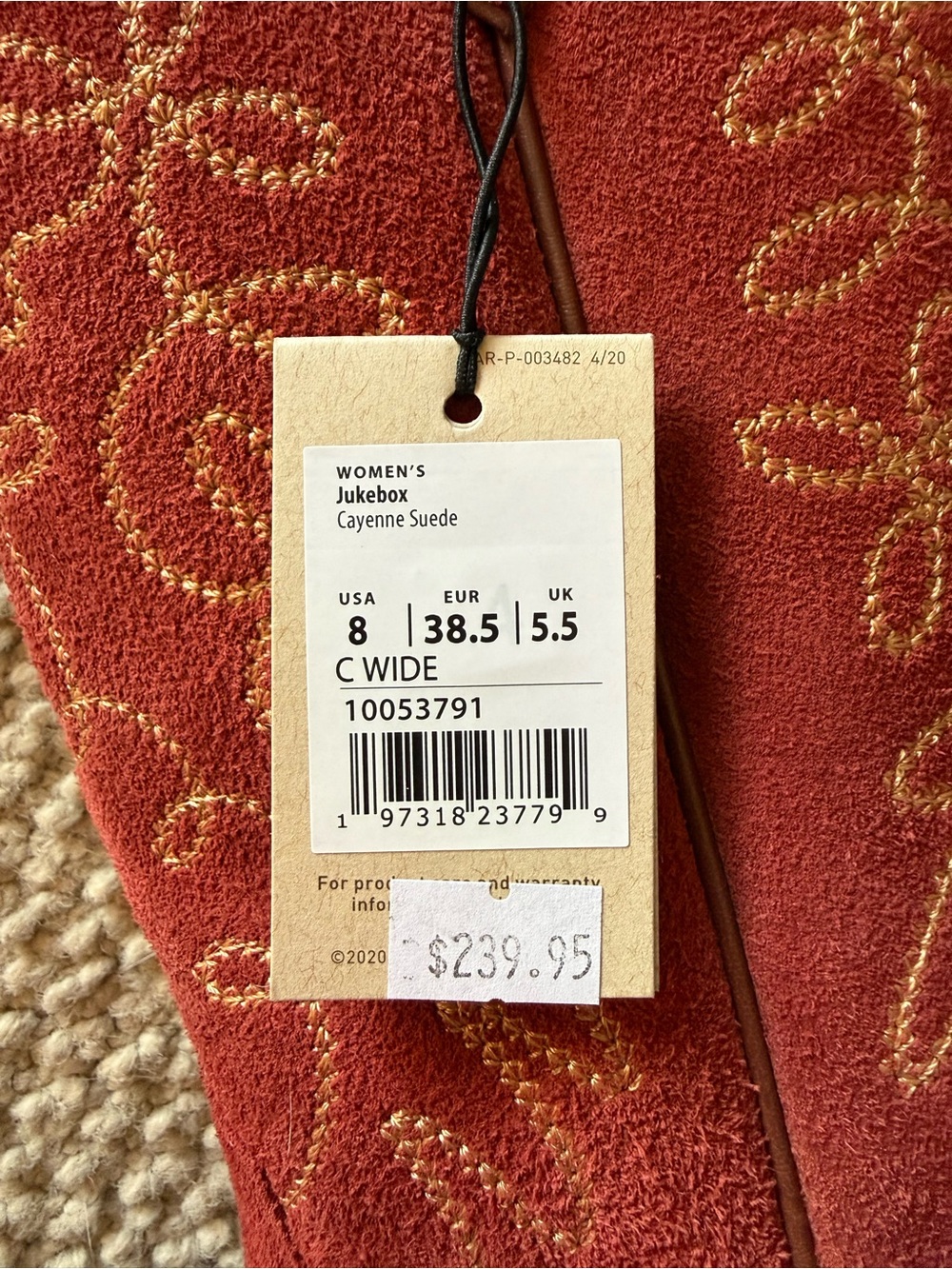 Ariat Women’s Jukebox Cayenne Suede Cowboy Boots - Picture 3 of 5